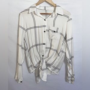 Lightweight women’s tie front blouse